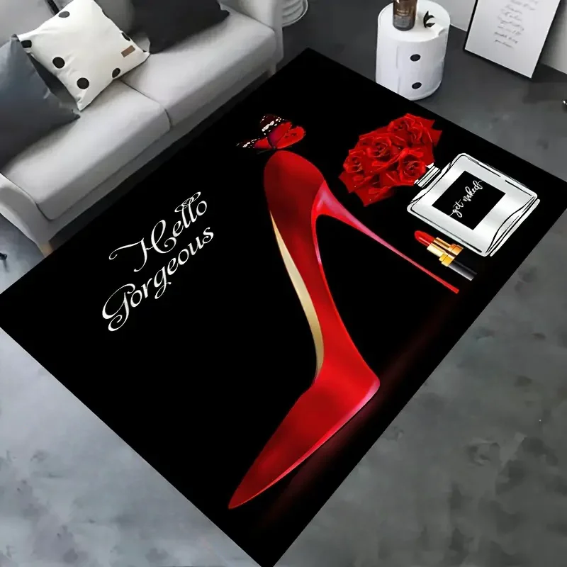 Commercial Printing Supplies - Roter Teppich mit High-Heel-Motiv, für Wohnzimmer,